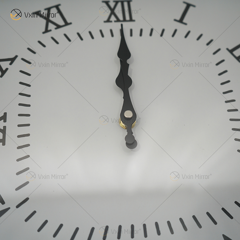 حار بيع ساعة معكوسة WXMC-078 سحق الماس الفضة ديكور الحائط ساعة أنيقة مربعة