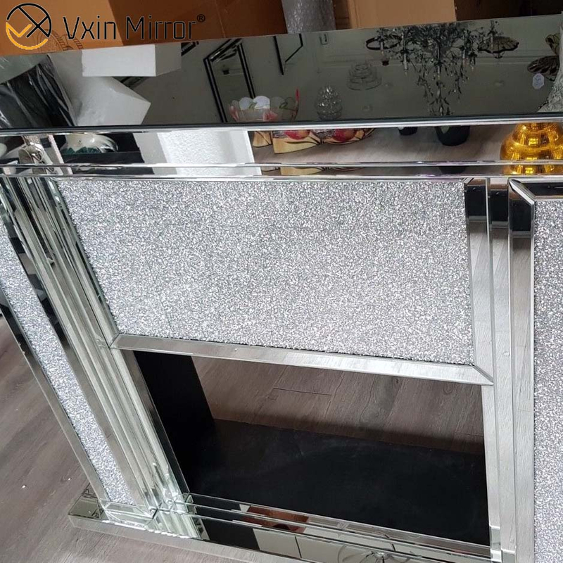 Vxin Mirror WXWF-1105 LED الأنيق المكسور الكريستال الماس مرآة الموقد