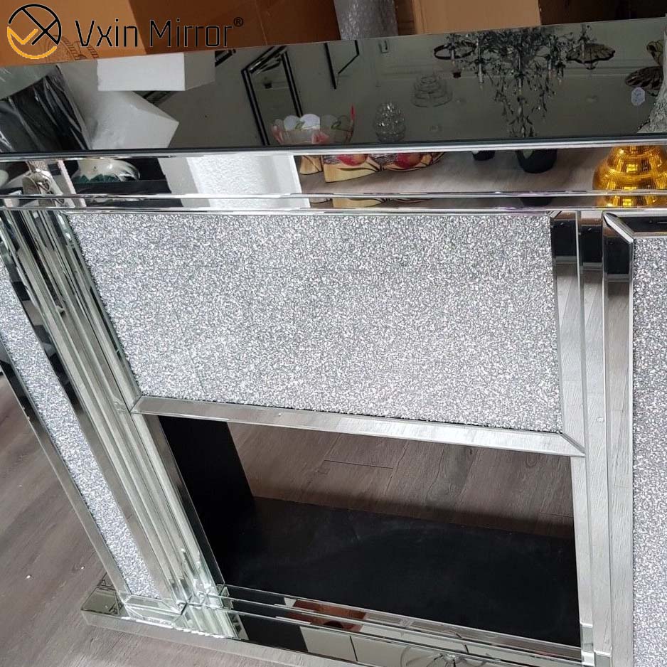 Vxin Mirror WXWF-1105 LED الأنيق المكسور الكريستال الماس مرآة الموقد