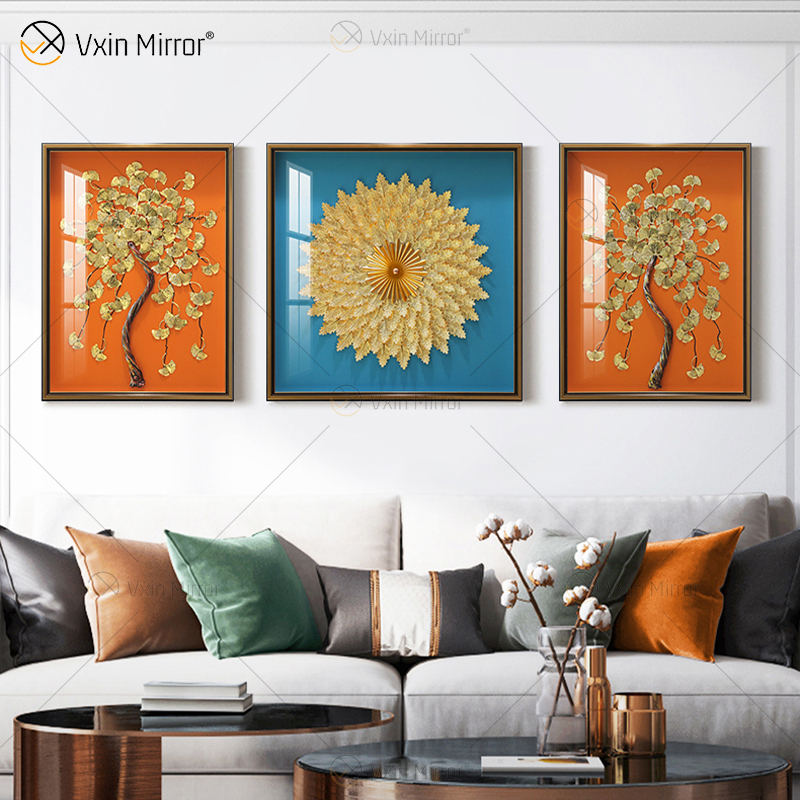 أحدث Vxin WXPA-25 ثلاثية الأبعاد مجردة جدار الفن معدن جدار ديكور فني ديكور المنزل غرفة المعيشة مؤطرة للمنزل مجموعة للبيع