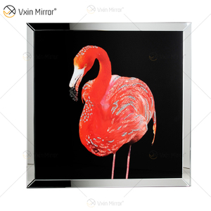 Vxin WXMA-57 الكريستال الخزف اللوحة الراتنج فلامنغو المغطاة الإطار الزخرفية مرآة الحائط الفن