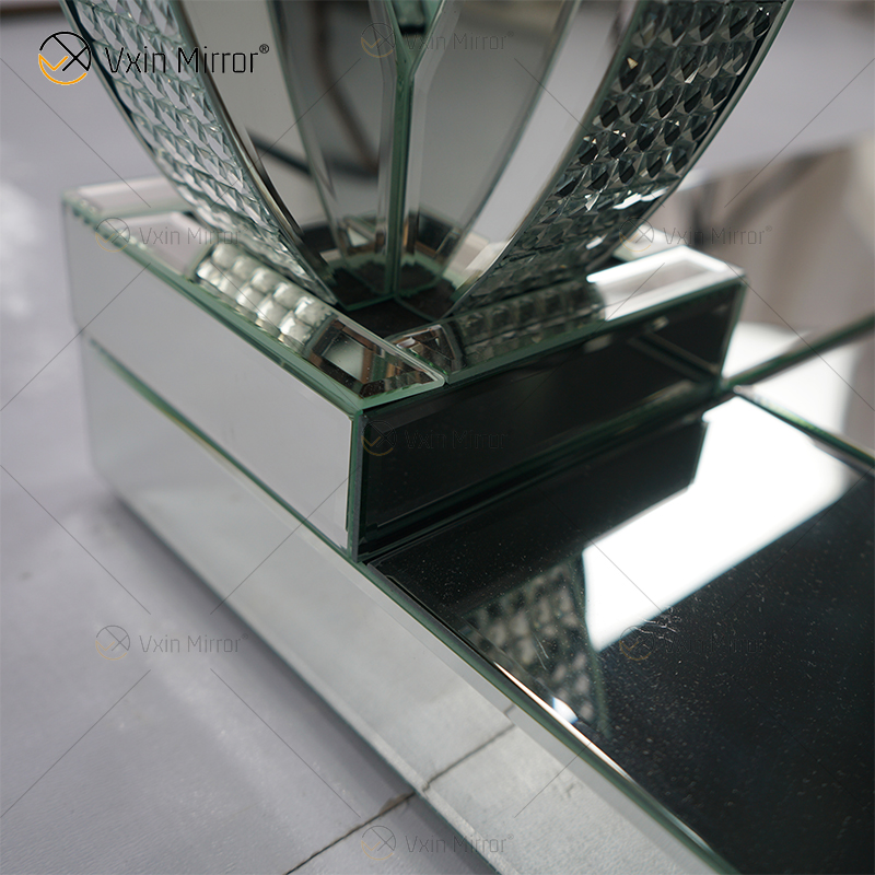 طاولة جانبية مخصصة WXF-1104 طاولة قهوة فضية عاكسة كريستال محلية الصنع