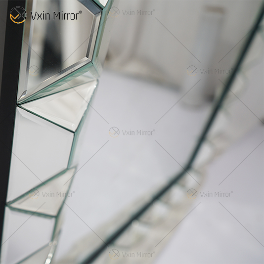 مرآة حائط زجاجية متعددة الأوجه مستطيلة WXM-1010