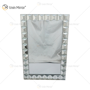 مرآة حائط زجاجية متعددة الأوجه مستطيلة WXM-1010