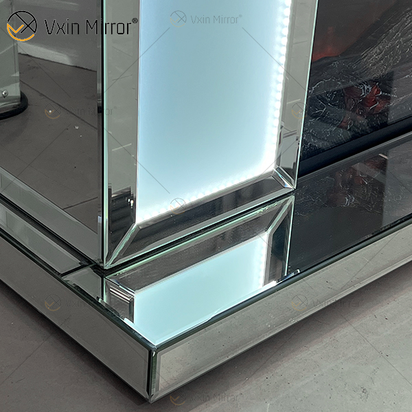 تصميم جديد WXMF-096 LED فضي بلوري زجاجي لغرفة المعيشة مدفأة مع إدراج داخلي