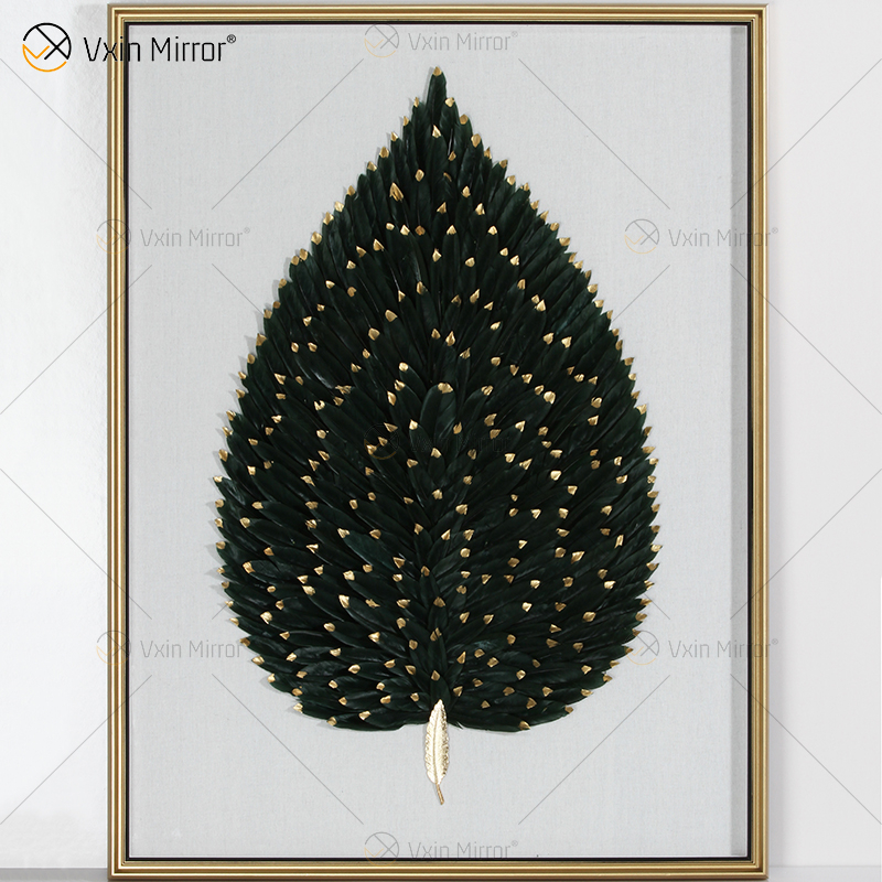 جديد وصول Vxin WXPA-007 مرآة تحفيزية حديثة جدار الفن معدن ريشة معلقة صورة لغرفة المعيشة مجموعة للبيع