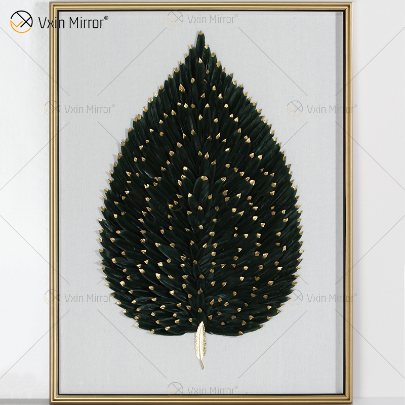 جديد وصول Vxin WXPA-007 مرآة تحفيزية حديثة جدار الفن معدن ريشة معلقة صورة لغرفة المعيشة مجموعة للبيع