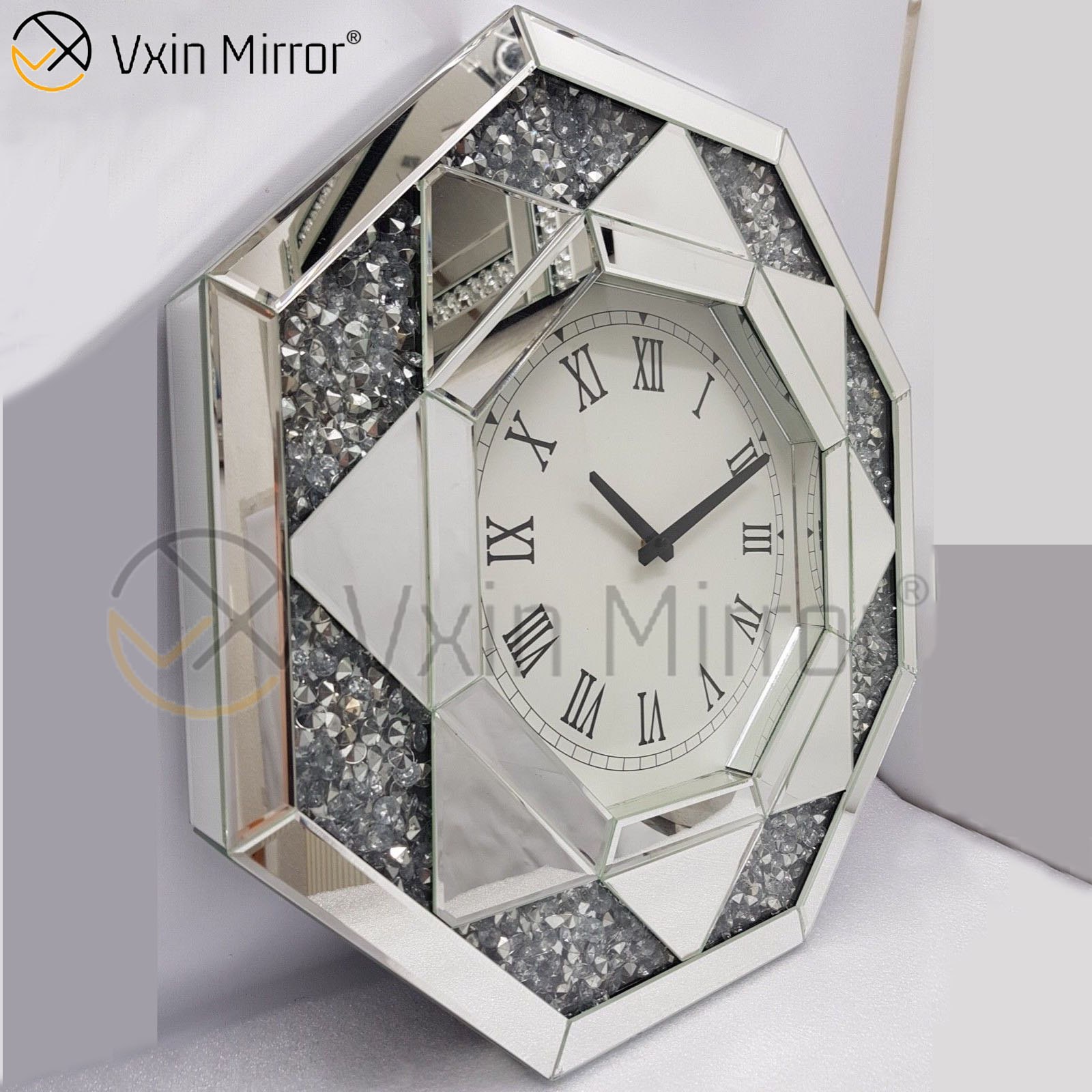 مرآة حائط VXin بثلاثة ألوان من الماس المكسر