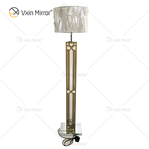 Night Stand WXFL-031 غرفة المعيشة الفاخرة الفضة LED العتيقة مصباح أرضي معكوسة مصباح مرآة