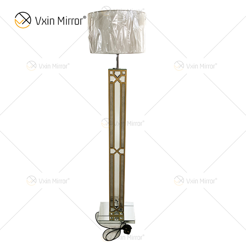 Night Stand WXFL-031 غرفة المعيشة الفاخرة الفضة LED العتيقة مصباح أرضي معكوسة مصباح مرآة