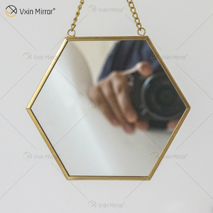 Vxin ذهبي فريد من نوعه لديكور الحائط بإطار معدني ذهبي مرايا زخرفية فاخرة وبسيطة وأنيقة