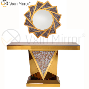 رخيصة Vxin أثاث غرفة المعيشة الحديثة ديكور المنزل سحق الماس مجموعة أثاث فاخرة طاولة وحدة التحكم