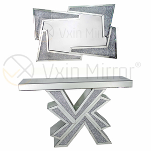 مورد جيد Vxin Home Decor V Silver Furniture Modern Crush Diamond Console Table مع مرآة حديثة