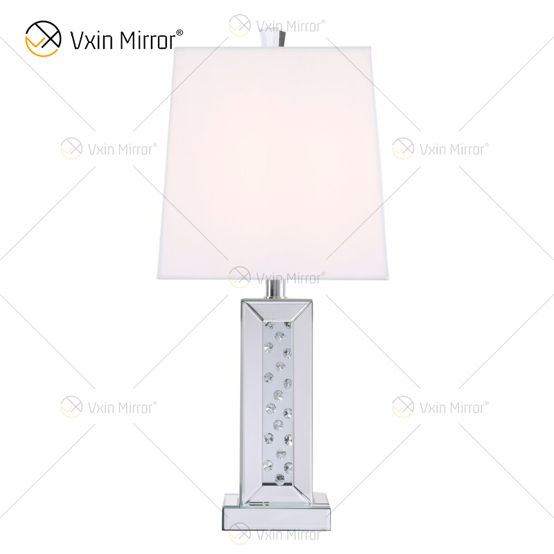 Vxin WXTL-142 مصباح مرآة طاولة LED كريستال فضي أنيق 3 ألوان ضوء LED لغرفة النوم