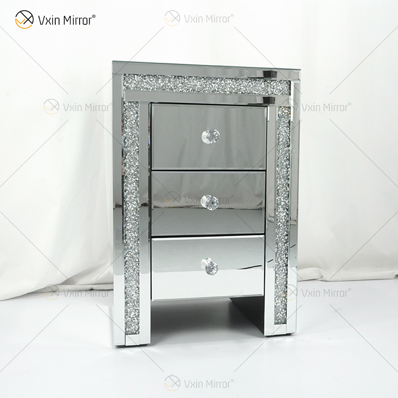 Vxin WXWF-716 منضدة منزلية أكريليك حديثة 3 أدراج معكوسة بجانب السرير