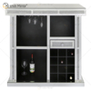 Vxin Home Decor WXF-142 خزانة نبيذ طويلة فضية مرصعة بالماس المكسر مع أدراج واحدة