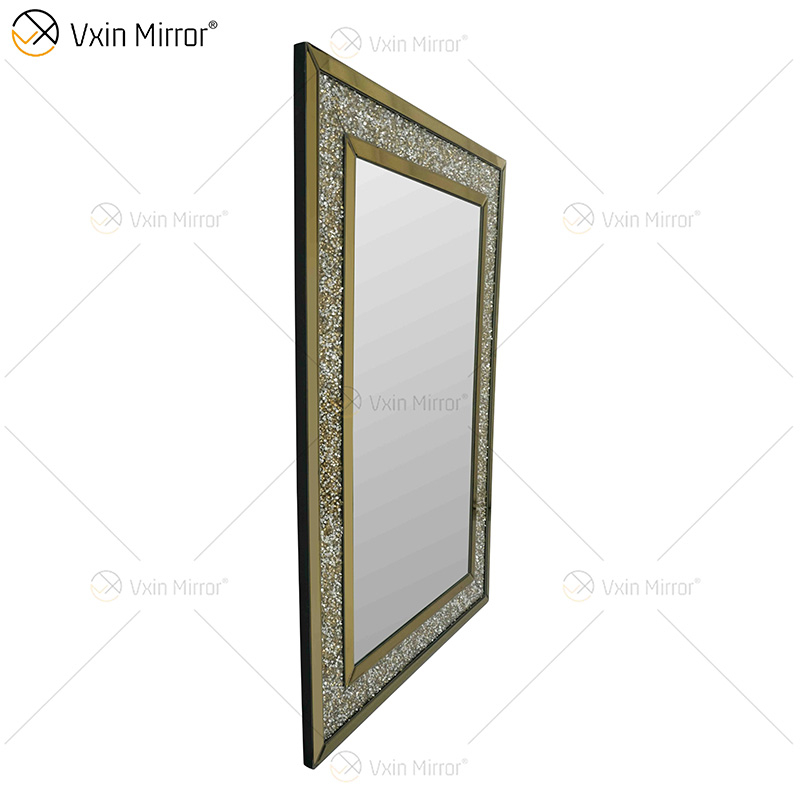 الجملة WXM-1759 الذهب مصنع توريد تصميم تزيين 3 ألوان سحق الماس الأثاث والمرايا ديكور غرفة المعيشة مرآة الحائط