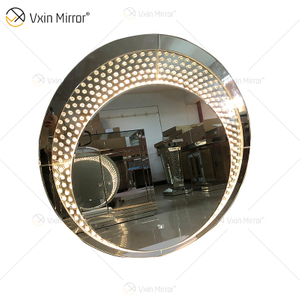 توريد مصنع عالي الجودة WXM-2595 3 ألوان LED ضوء مرآة مثمنة ماكياج مرآة مجموعة مرآة مخصصة المكونات الغرور مجموعة