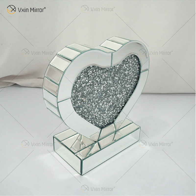 ديكور المنزل توريد مصنع Vxin End Table WXF-155 الفضة المطحونة الماس مرآة الجانب الجدول