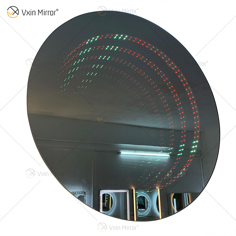 WXDL-114 LED جهاز تحكم عن بعد 6 ألوان مقاوم للماء مزود طاقة RGB مثبت على الحائط مرآة نفق خفيف بدون إطار