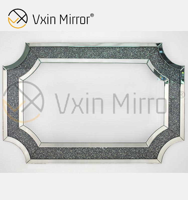 الجملة سحق الماس ديكور المنزل غرفة المعيشة مرآة الحائط الفضية WXM-1017