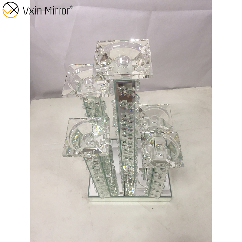 المهنية مصنع Vxin WXCH-22 الاكريليك الماس الزجاج شمعة حامل 6 كأس شمعة