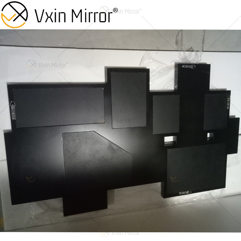 توريد مصنع 3d مرآة الحائط ملصقا تصميم WXM-1129 الفضة يتوهم الجدار خلع الملابس مرآة خشبية