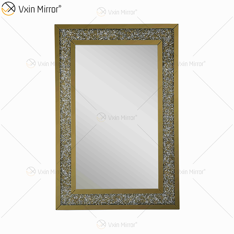 الجملة WXM-1759 الذهب مصنع توريد تصميم تزيين 3 ألوان سحق الماس الأثاث والمرايا ديكور غرفة المعيشة مرآة الحائط