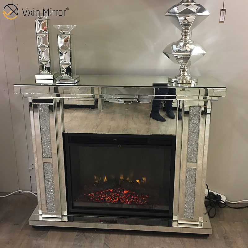 ديكور المنزل الحديث الفاخرة المكسور الماس كريستال الموقد مع سخان في أثاث غرفة المعيشة WXWF-1098