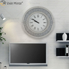 حار بيع الفضة الحديثة WXMC-010 سحق الماس جولة مرآة ساعة الحائط