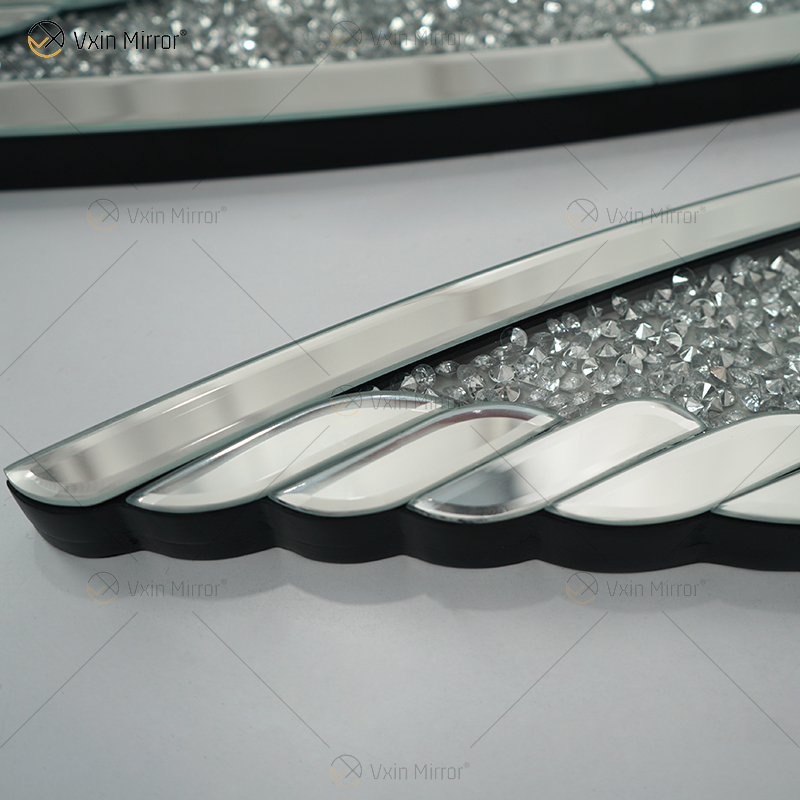 أجنحة الماس المرآة المكسرة بمرآة الكريستال الماسي جدار الفن Love Home Bling Sparkly WXM-1150