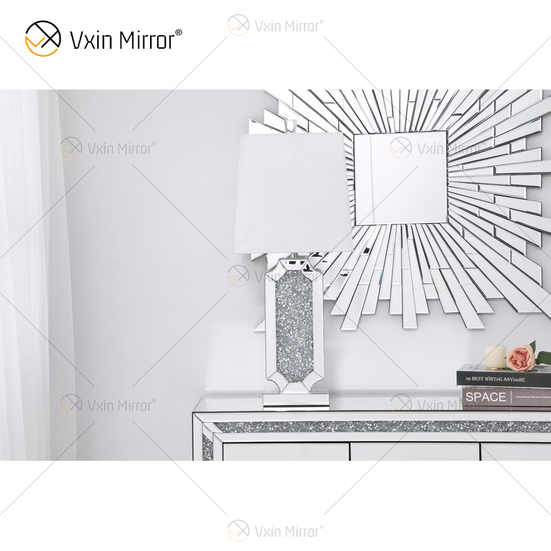 Vxin Supply WXTL-004 مصباح مرآة طاولة كريستالي فضّي حديث لغرفة النوم