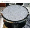 Vxin WXF-270-1 3D طاولة قهوة مستديرة متألقة مرصعة بالألماس ومكسوة بمرآة فضية مغطاة بالماس