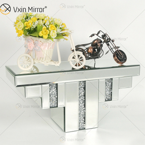 Vxin Factory Supply WXS-007-2 Silver Wall ديكور زجاج فضي ورف زجاج مرآة كريستال للجدار
