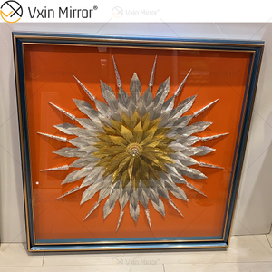 أحدث Vxin WXPP-39 ثلاثية الأبعاد مجردة جدار الفن معدن جدار ديكور فني ديكور المنزل غرفة المعيشة الفاخرة مؤطرة للمنزل مجموعة للبيع