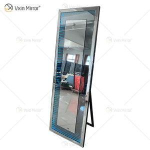 WXM-1539 أضواء النفق الملونة مع الماس LED مرآة أرضية قائمة بذاتها مع قوس أزرق الأسنان التحكم في الصوت Ligh