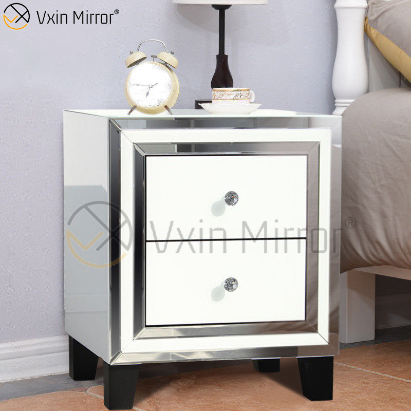 حار بيع أثاث منزلي أبيض زجاجي 2 أدراج خزانة معكوسة صندوق WXF-786