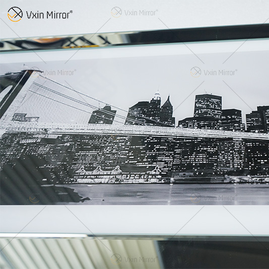 VXin WXPP-12 ديكور المنزل زجاج الإطار معكوسة جدار الفن الكريستال الخزف اللوحة مرآة جدار الفن