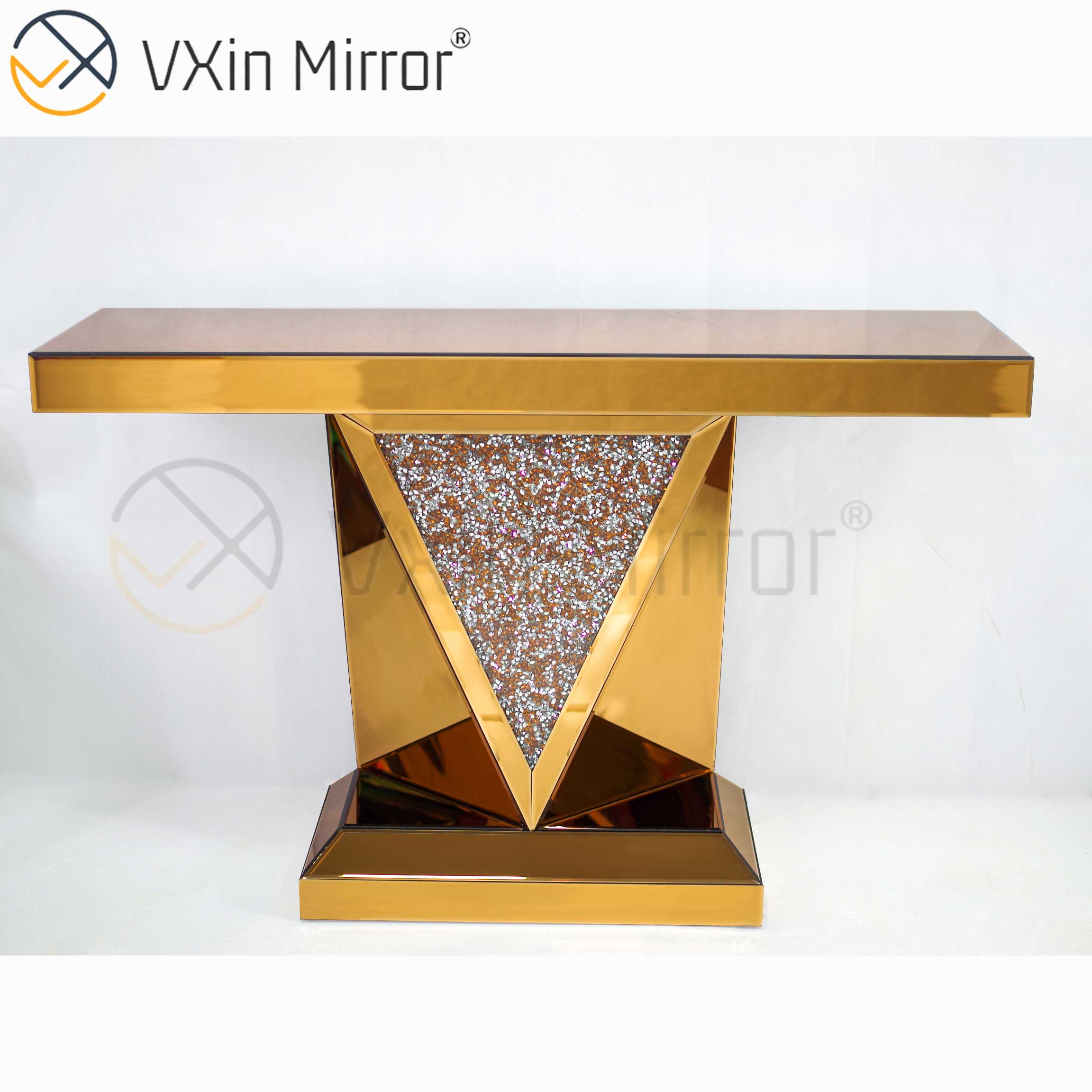 رخيصة Vxin أثاث غرفة المعيشة الحديثة ديكور المنزل سحق الماس مجموعة أثاث فاخرة طاولة وحدة التحكم