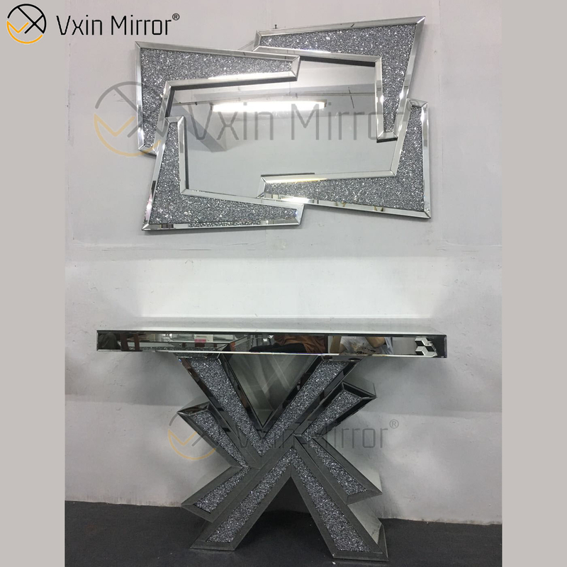 مورد جيد Vxin Home Decor V Silver Furniture Modern Crush Diamond Console Table مع مرآة حديثة